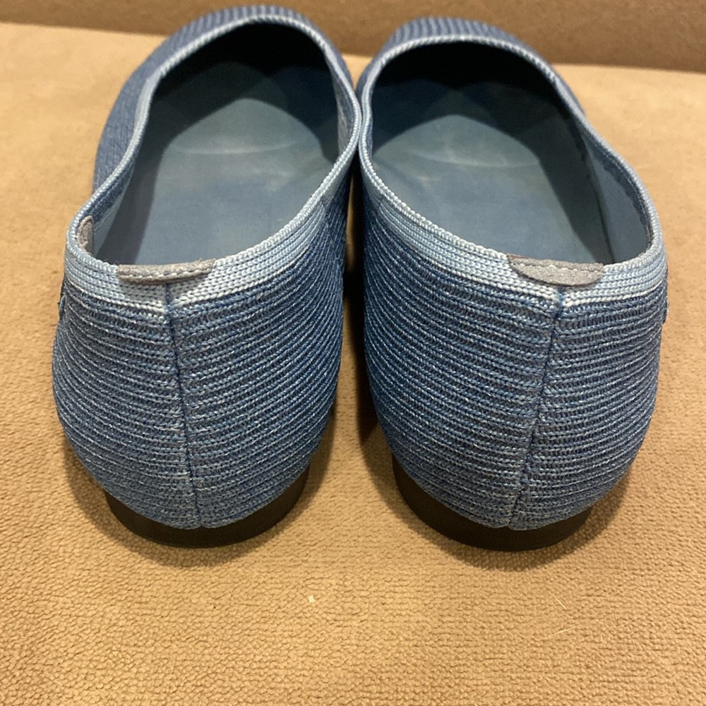 VIVAIA Margot Square-Toe V-Cut Knitted Flats Denim Blue Size 40 great used - Picture 8 of 12